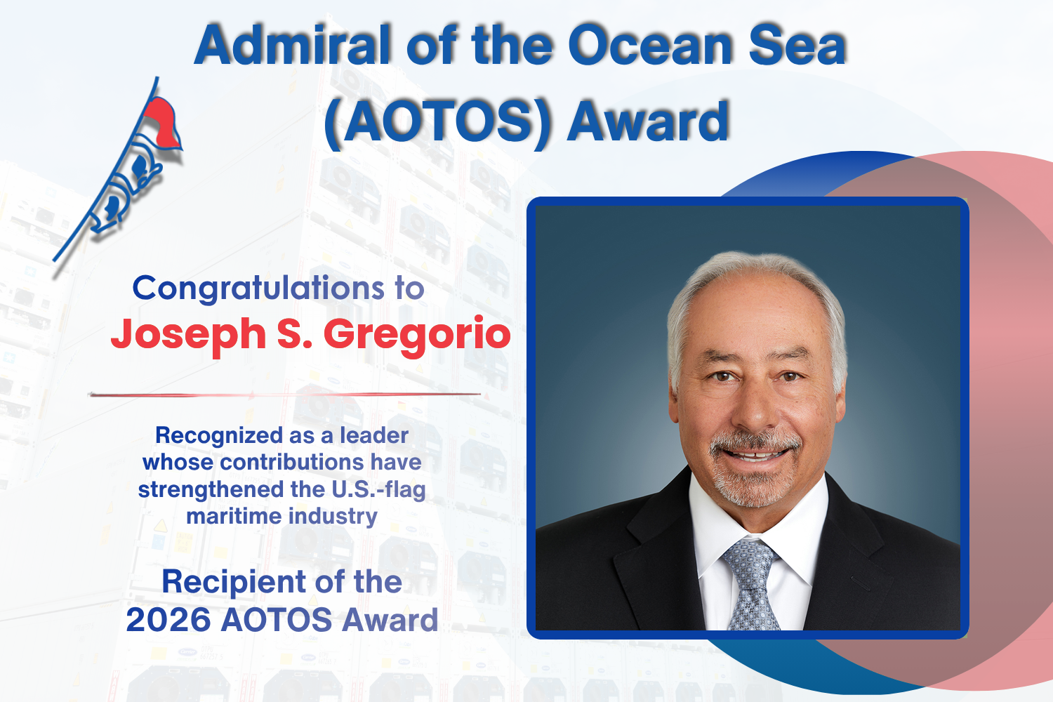 Admiral of the Ocean Sea (AOTOS) Award – Congratulations to Joseph S. Gregorio